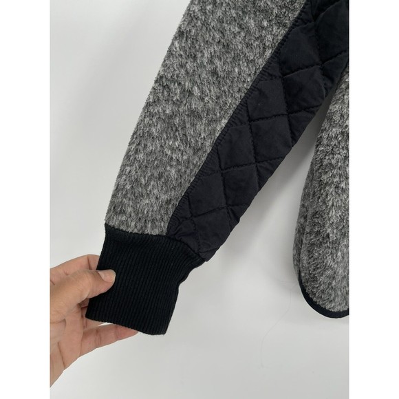 Abercrombie & Fitch Sweater Womens Small Gray Black Fleece Pullover Snap Ladies - Picture 4 of 6